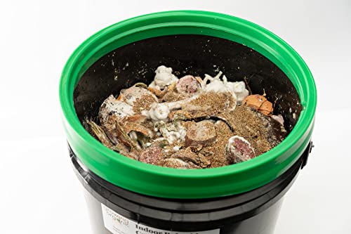 2 Bucket Indoor Bokashi Composting System - Kitchen Compost Buckets with A Spout - Air Tight Gamma Seal Lid - Practical Way to Collect All Your Organic Waste - 5lbs of Kashi Blend