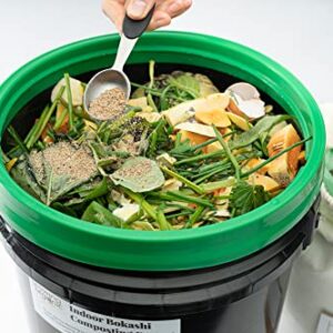 2 Bucket Indoor Bokashi Composting System - Kitchen Compost Buckets with A Spout - Air Tight Gamma Seal Lid - Practical Way to Collect All Your Organic Waste - 5lbs of Kashi Blend