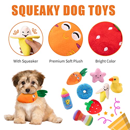 Toozey Puppy Toys, 12 Pack Puppy Toys for Teething Small Dogs, Cute Dog Toys Small Dogs, Stuffed Plush Squeaky Small Dog Toys, Non-Toxic and Safe Ropes Puppy Chew Toys