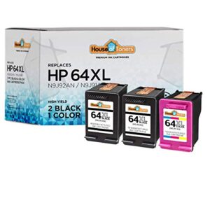 houseoftoners replacement for hp64xl hp 64xl ink for hp envy photo 6232 6252 6255 6258 7155 7158 7164 7800 7855 7858 7864 envy 5542 (2b&1c, 3-pack)