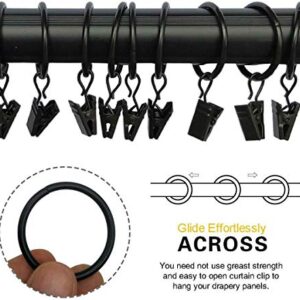 20 Pack Rustproof Curtain Rings with Strong Clips, Drapery Rings 2 Inch Internal Diameter