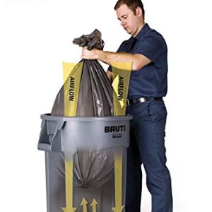 Rubbermaid Commercial Products-2136382 BRUTE Heavy-Duty Round Trash/Garbage Can with Venting Channels - 44 Gallon - Gray (Pack of 2)