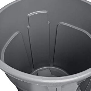 Rubbermaid Commercial Products-2136382 BRUTE Heavy-Duty Round Trash/Garbage Can with Venting Channels - 44 Gallon - Gray (Pack of 2)