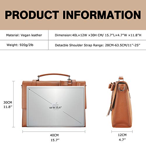 ECOSUSI Laptop Messenger Bag Women Briefcase 15.6 inch Laptop Satchel Handbags