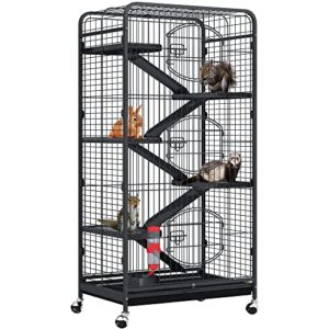yintatech 52-inch metal ferret cage small animal cage with rolling stand indoor outdoor for squirrel/bunny/cat/rabbit