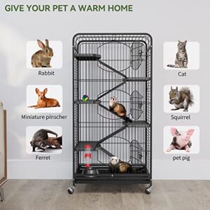 YINTATECH 52-inch Metal Ferret Cage Small Animal Cage with Rolling Stand Indoor Outdoor for Squirrel/Bunny/Cat/Rabbit