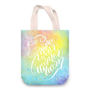 nymphfable canvas bag dream unicorn shopping bags reusable canvas tote bag foldable washable