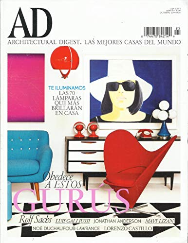 AD ARCHITURAL DIGEST ( LAS MEJORES CASAS DEL MUNDO OCTUBRE, 2014 NO. 95 PRINTED IN SPAIN SPANISH LANGUAGE ( PLEASE NOTE: ALL THESE MAGAZINES ARE PET & SMOKE FREE MAGAZINES. NO ADDRESS LABEL. (SINGLE ISSUE MAGAZINE.)