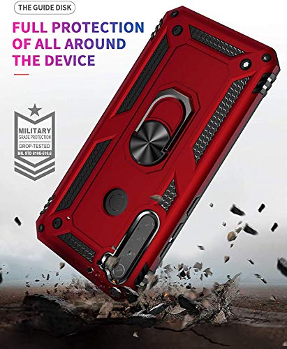 YaHan for Xiaomi Redmi Note 9S/Redmi Note 9 Pro Case,360 Degree Rotating Ring Kickstand Hybrid Heavy Duty Dual Layer Shockproof Defender Hard Back Case with Tempered Glass Screen Protector,Black