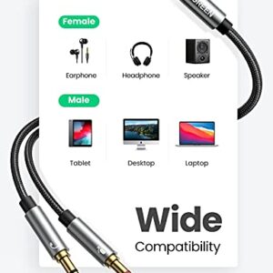 UGREEN Headphone Splitter for Computer & 3.5mm Headphone Extension Cable 3FT Male to Female Bundle
