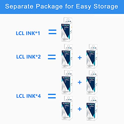 LCL Compatible Ink Bottle Replacement for HP GT51 GT52 DeskJet GT5810 5820 5811 5821 5822 118 310 311 315 318 319 410 411 418 419 (8-Pack 2Black 2Cyan 2Magenta 2Yellow)