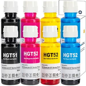 lcl compatible ink bottle replacement for hp gt51 gt52 deskjet gt5810 5820 5811 5821 5822 118 310 311 315 318 319 410 411 418 419 (8-pack 2black 2cyan 2magenta 2yellow)