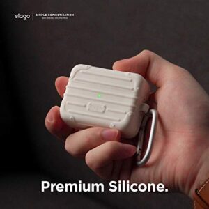 elago Suit Case Compatible with AirPods Pro Case [White] - Premium Silicone, Shock Absorbing Drop Protection, Supports Wireless Charging, Adhesive Tapes Included