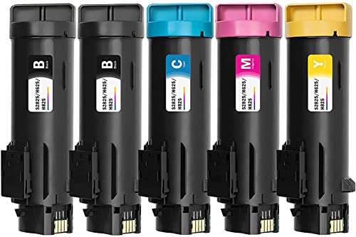 Ledes Compatible Toner Cartridge Replacement for Dell 2825 H625 H825 S2825 for H625CDW H825CDW S2825CDN High Yield (2 Black, 1 Cyan, 1 Magenta, 1Yellow, 5-Pack)