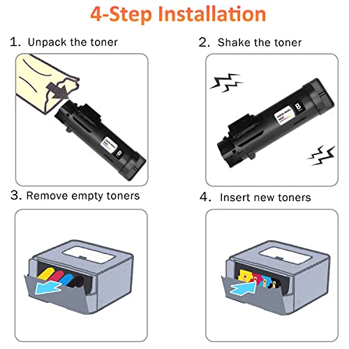 Ledes Compatible Toner Cartridge Replacement for Dell 2825 H625 H825 S2825 for H625CDW H825CDW S2825CDN High Yield (2 Black, 1 Cyan, 1 Magenta, 1Yellow, 5-Pack)