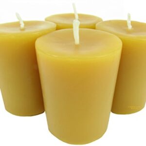 Beeswax Candle Works, Large 19-Hour Votives (Pack of 4) 100% USA Beeswax