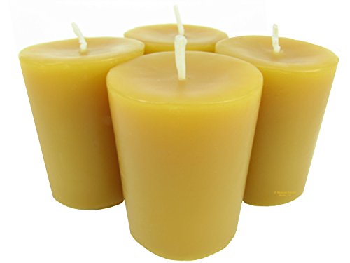 Beeswax Candle Works, Large 19-Hour Votives (Pack of 4) 100% USA Beeswax