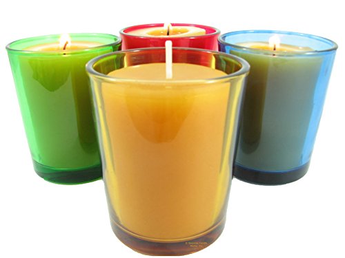 Beeswax Candle Works, Large 19-Hour Votives (Pack of 4) 100% USA Beeswax