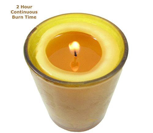 Beeswax Candle Works, Large 19-Hour Votives (Pack of 4) 100% USA Beeswax