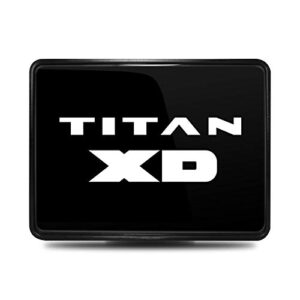 iPick Image, Compatible with - Nissan Titan XD UV Graphic Black Metal Face-Plate on ABS Plastic 2 inch Tow Hitch Cover