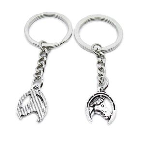 2 pieces keyring keychain wholesale suppliers jewelry clasps jt0a7l horseshoe horse hoof head