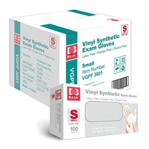 basic medical clear vinyl exam gloves - latex-free & powder-free - vgpf-3001(case of 1,000), small