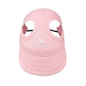 chdhaltd outdoor pet baseball cap,canvas casual dog visor cap sun protection hats with ear holes for puppy dog hats costume accessories(xl pink)