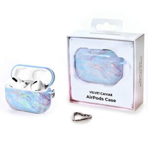 Velvet Caviar Marble AirPods Pro Case Cute Cover for Women, Girls with Keychain - Cool Protective Hard Cases Compatible with Apple Airpod Pro (Holographic Pink Blue)