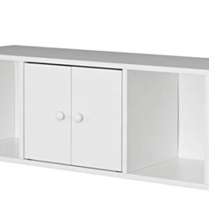 Basicwise Wall Mounted Computer Cabinet Floating Hutch, White