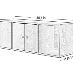 Basicwise Wall Mounted Computer Cabinet Floating Hutch, White