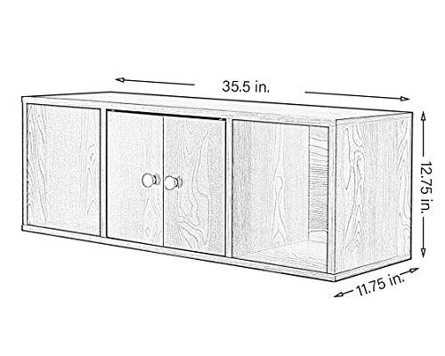 Basicwise Wall Mounted Computer Cabinet Floating Hutch, White