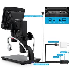 HDMI Digital Microscope for Adults, LINKMICRO LM301 260X 1080P Soldering Electronic Microscope with 5" IPS Screen, UV Filter PCB Repairs SMT SMD Tool, Windows Compatible