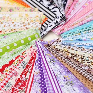 liuqingwind 50Pcs 10 x 10cm Floral Cotton Cloth Bag Doll Clothes DIY Sewing Accessories Sewing Tissue to Patchwork,Quilting Squares Bundles Random