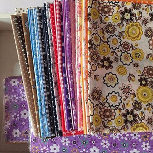 liuqingwind 50Pcs 10 x 10cm Floral Cotton Cloth Bag Doll Clothes DIY Sewing Accessories Sewing Tissue to Patchwork,Quilting Squares Bundles Random