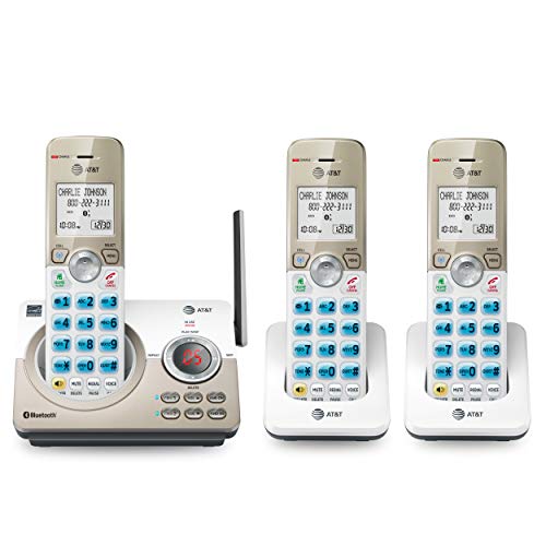 AT&T DL72319 DECT 6.0 3-Handset Cordless Phone for Home with Connect to Cell, Call Blocking, 1.8" Backlit Screen, Big Buttons, intercom, and Unsurpassed Range