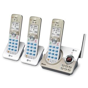 AT&T DL72319 DECT 6.0 3-Handset Cordless Phone for Home with Connect to Cell, Call Blocking, 1.8" Backlit Screen, Big Buttons, intercom, and Unsurpassed Range