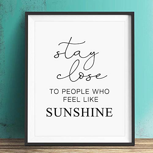 Abstract Sun Art Print, Boho Decor, Stay Close to People Who Feel Like Sunshine, Sunshine Wall Decor, Wall Art Set, Sun Wall Decor, Set of 2 Prints - 8x10 inch - No Frame