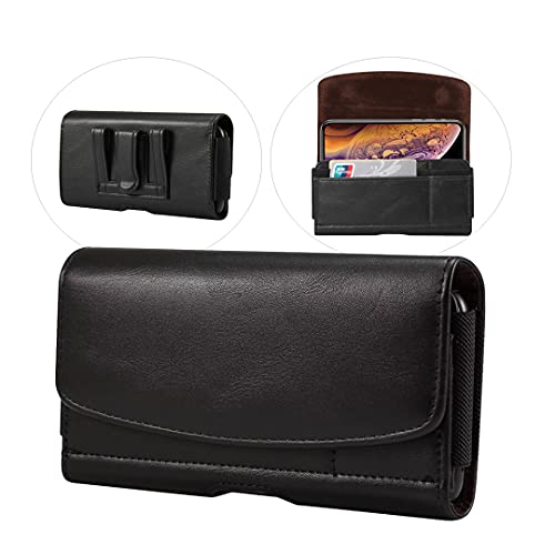 Extra Large Cell Phone Holster Case Belt Clip PU Leather Pouch Holder for Samsung Galaxy S23 Ultra S22 Ultra S21Ultra Note 20 Ultra A14 A12 A13 A03S A23, Moto G Power 2022 G Pure Pixel 6 Pro Nord N200