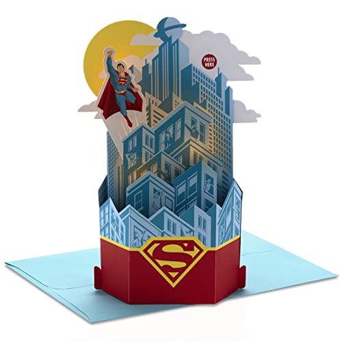 Hallmark Paper Wonder Superman Pop Up Father's Day or Birthday Card with Music (Plays Superman Theme)