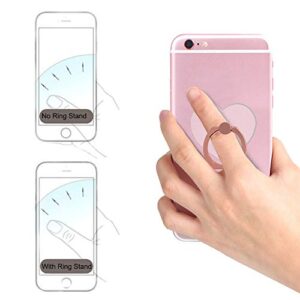 SENHAI 6 Pcs Transparent Mobile Phone Ring Holder, Round and Heart-Shaped 360 Degree Rotating Universal Ring Buckle Grip Stand for Smartphones, Tablets