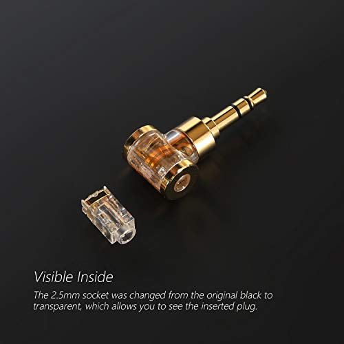 DD ddHiFi DJ44AG 2.5mm Balanced Female to 4.4mm Male Earphone Dongle with 24k Gold Plated Copper Plug, The Upgraded Gold Version of Audio Jack Adapter