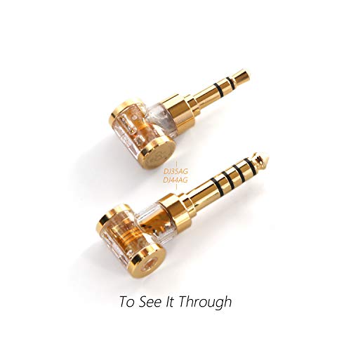 DD ddHiFi DJ44AG 2.5mm Balanced Female to 4.4mm Male Earphone Dongle with 24k Gold Plated Copper Plug, The Upgraded Gold Version of Audio Jack Adapter