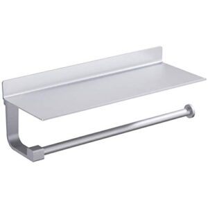 missmin paper towel holder with shelf,wall mount 2-in-1 for kitchen shower bathroom organizer storage