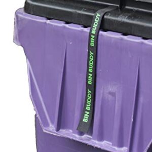 Bin Buddy - Garbage/Trash Can Strap Prevents Wind from Scattering Trash/Recycling - Automatically releases for Trash Truck - 2 pack