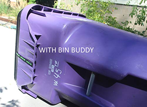 Bin Buddy - Garbage/Trash Can Strap Prevents Wind from Scattering Trash/Recycling - Automatically releases for Trash Truck - 2 pack