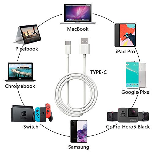 6ft USB-C to USB Type A Fast Charger Data Type C Cable for iPad Pro 12.9/11 2018 Galaxy Ultra S20+S10 S9 Note 10 Tab S4 Nintendo Switch,MacBook Air,Google Pixel 3a 2 XL,LG,Sony Xperia XZ,OnePlus 5 3T