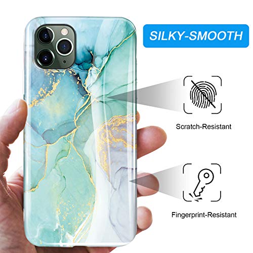 luolnh Compatible with iPhone 11 Pro Case,iPhone 11 Pro Marble Case,Marble Design Shockproof Flexible Soft Silicone Rubber TPU Bumper Cover Skin Case for iPhone 11 Pro 5.8 inch 2019 -Abstract Mint