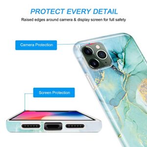 luolnh Compatible with iPhone 11 Pro Case,iPhone 11 Pro Marble Case,Marble Design Shockproof Flexible Soft Silicone Rubber TPU Bumper Cover Skin Case for iPhone 11 Pro 5.8 inch 2019 -Abstract Mint