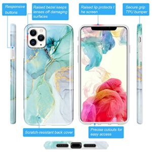 luolnh Compatible with iPhone 11 Pro Case,iPhone 11 Pro Marble Case,Marble Design Shockproof Flexible Soft Silicone Rubber TPU Bumper Cover Skin Case for iPhone 11 Pro 5.8 inch 2019 -Abstract Mint