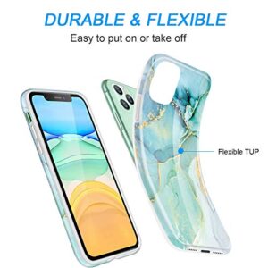 luolnh Compatible with iPhone 11 Pro Case,iPhone 11 Pro Marble Case,Marble Design Shockproof Flexible Soft Silicone Rubber TPU Bumper Cover Skin Case for iPhone 11 Pro 5.8 inch 2019 -Abstract Mint